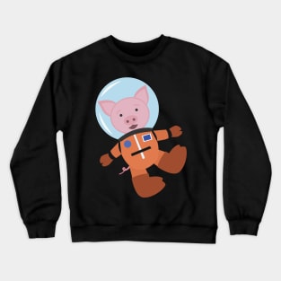 Pig in space suit Crewneck Sweatshirt